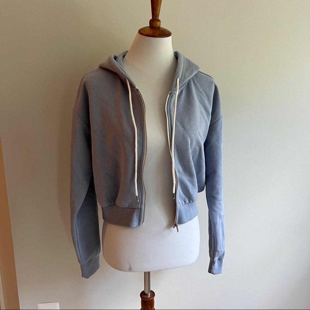 Cropped Oversized Hoodie zip up